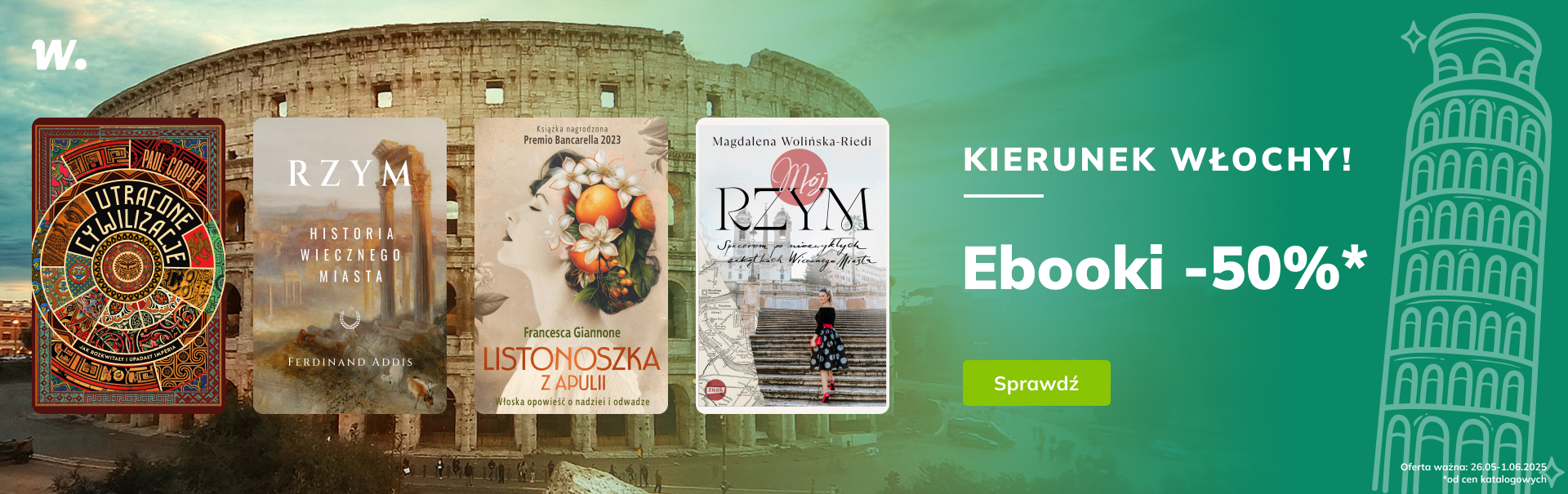 Grafika prowadzi do promocji: Kierunek Włochy! -50%