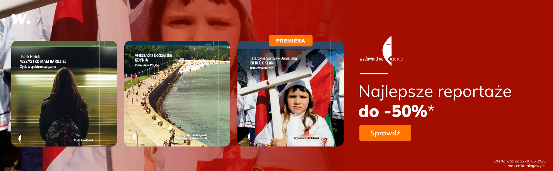 Grafika prowadzi do promocji: Wydawnictwo Czarne. Reportaże do -50%