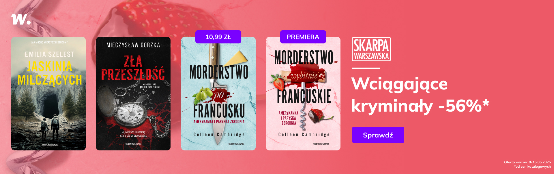 Grafika prowadzi do promocji: Kryminały Skarpy Warszawskiej -56%