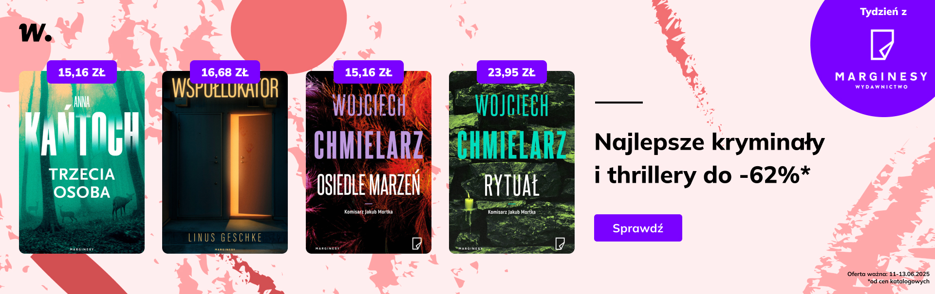 Grafika prowadzi do promocji: Tydzień z wydawnictwem Marginesy - kryminał do -62%