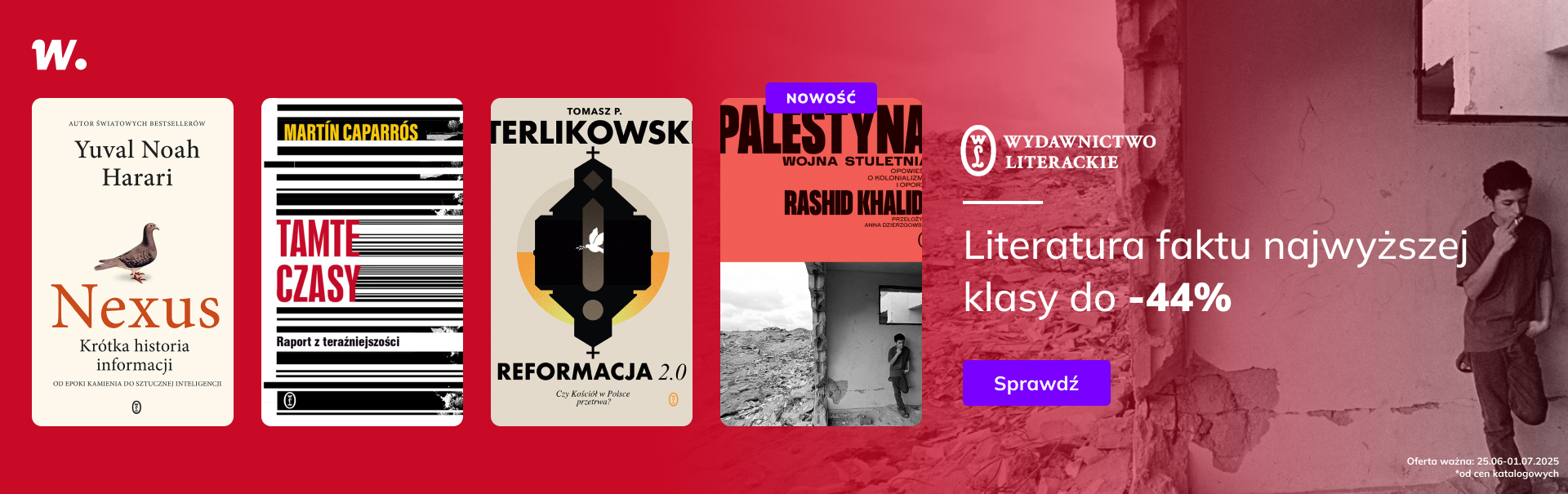 Grafika prowadzi do promocji: Literatura faktu od Wydawnictwa Literackiego do -44%