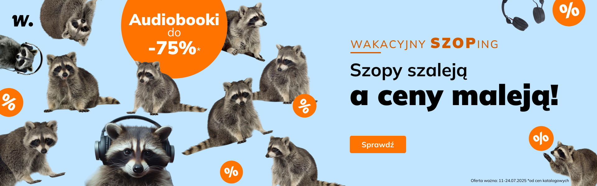 Grafika prowadzi do promocji: Wakacyjny szoping. Audiobooki do -75%!