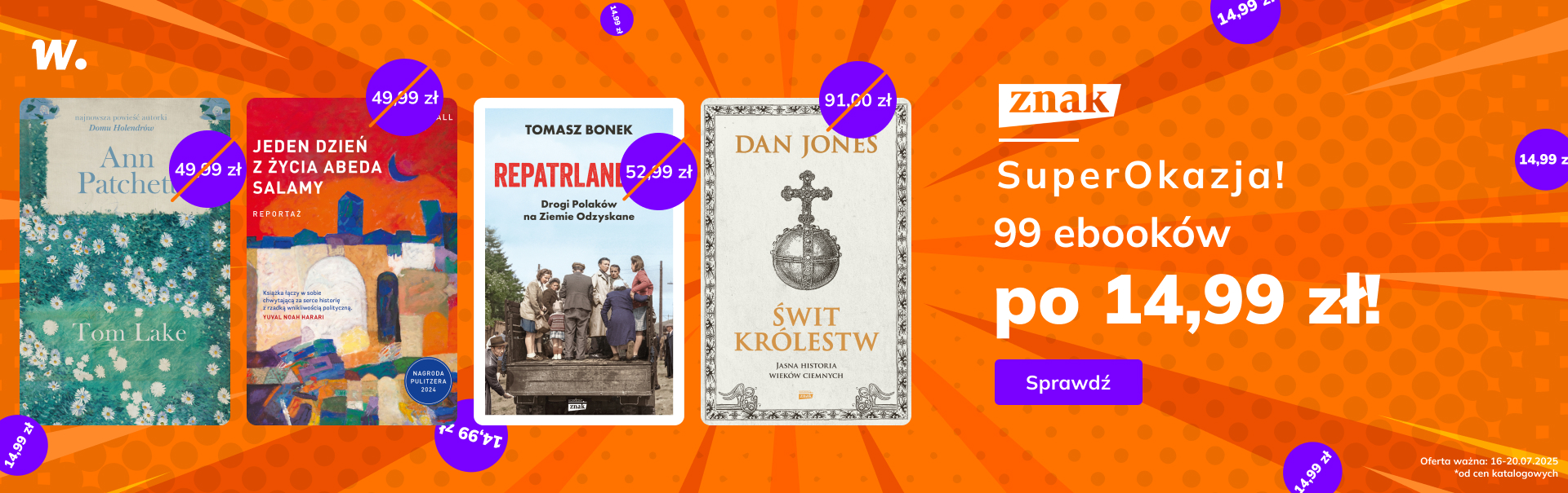 Grafika prowadzi do promocji: 99 ebooków ZNAKu po 14,99 zł