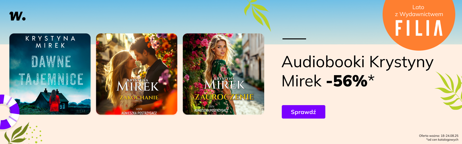 Grafika prowadzi do promocji: Krystyna Mirek. Audiobooki -56%*