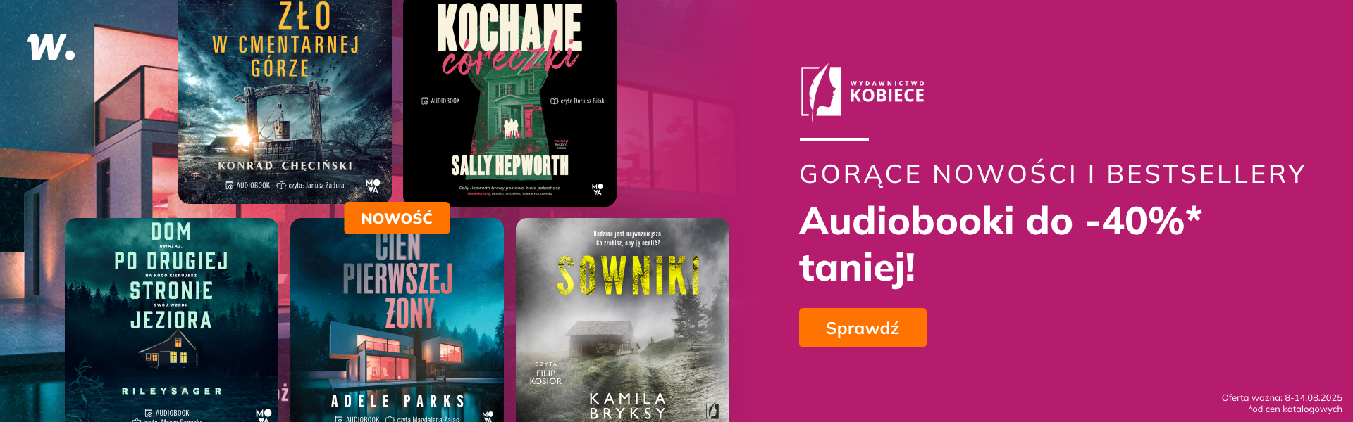 Grafika prowadzi do promocji: Wydawnictwo Kobiece. Audiobooki do -40%!
