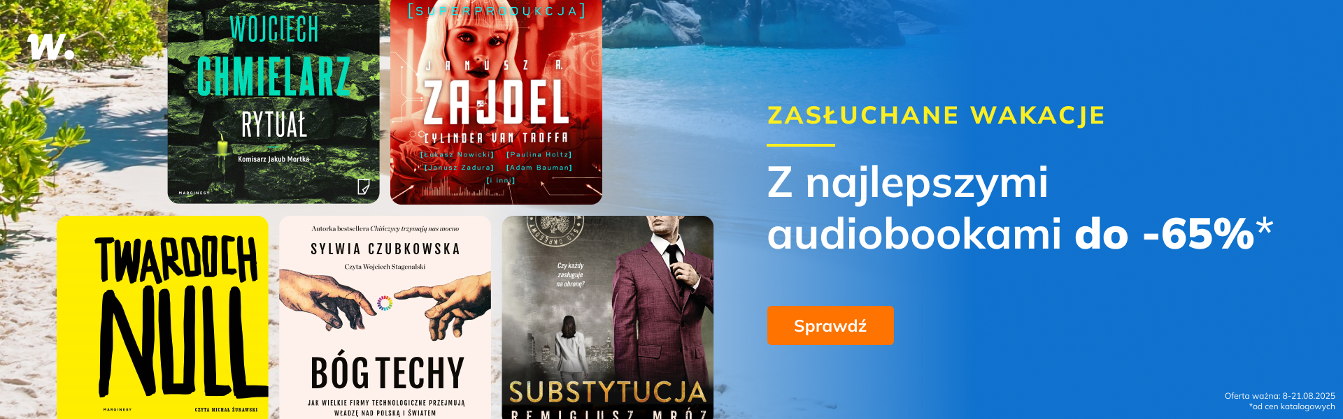Grafika prowadzi do promocji: Zasłuchane wakacje z audiobookami do -65%