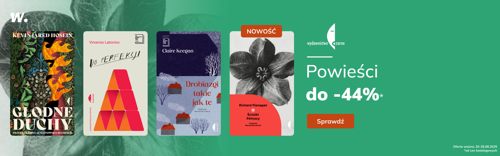 Grafika prowadzi do promocji: Wydawnictwo Czarne: powieści do -44%