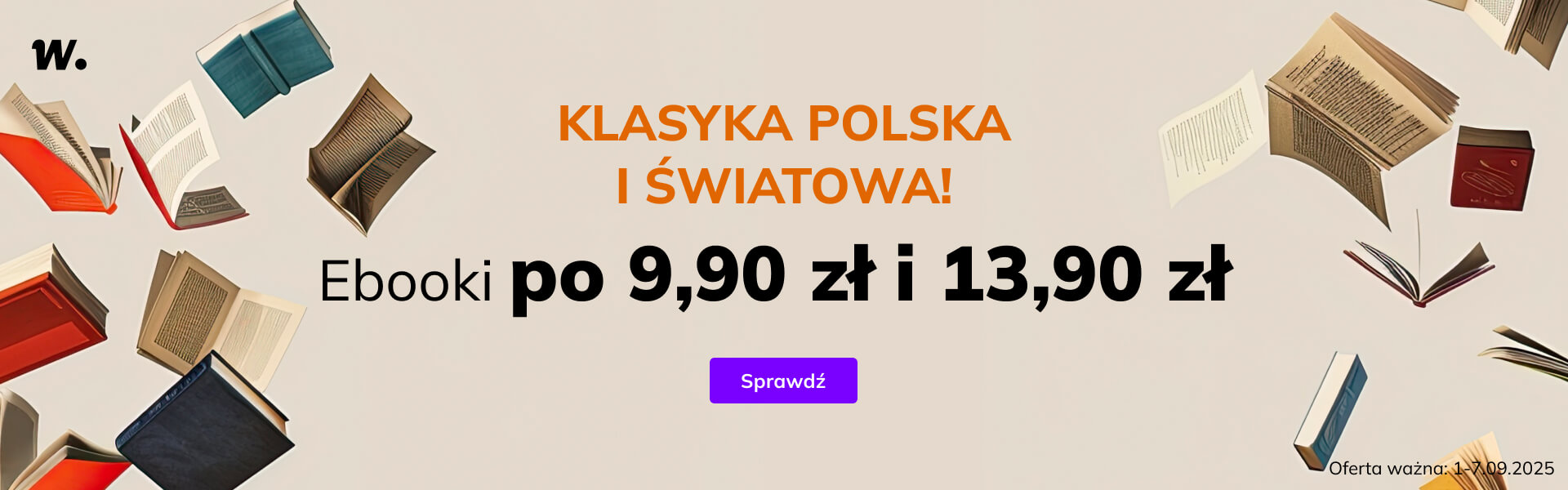 Grafika prowadzi do promocji: KtoCzyta.pl: ebooki po 9,90 zł i 13,90 zł