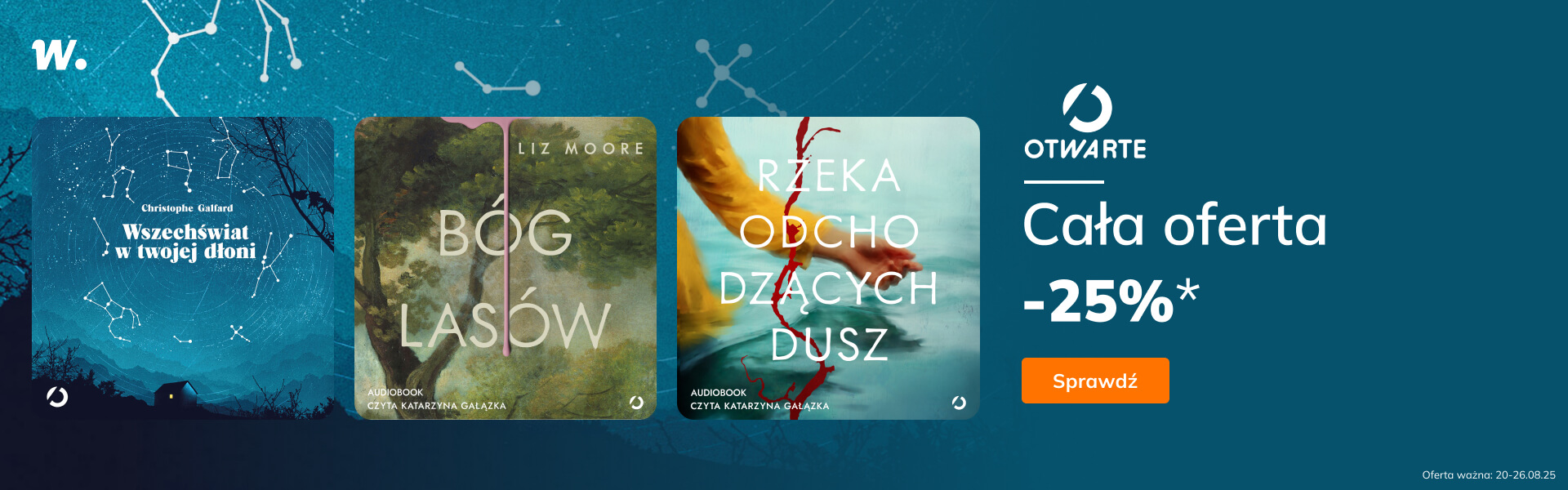 Grafika prowadzi do promocji: Otwarte. Cała oferta -25%*