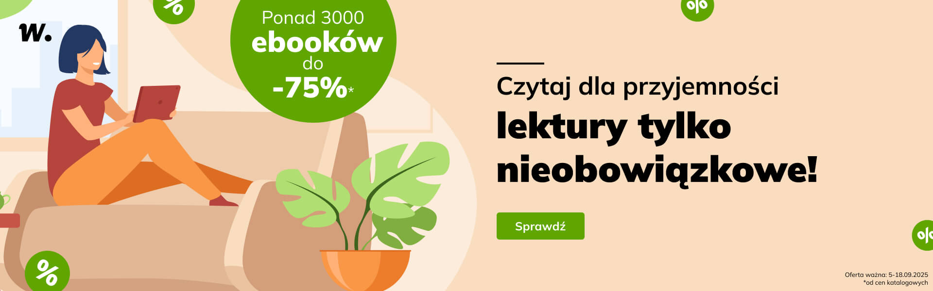 Grafika prowadzi do promocji: Czytaj dla przyjemności – lektury tylko nieobowiązkowe!