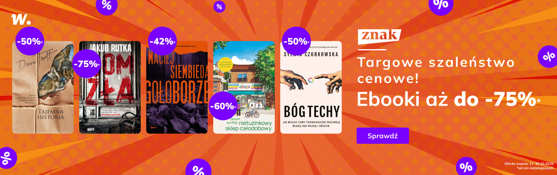 Grafika prowadzi do promocji: Wirtualne Targi Książki - Znak do -75%