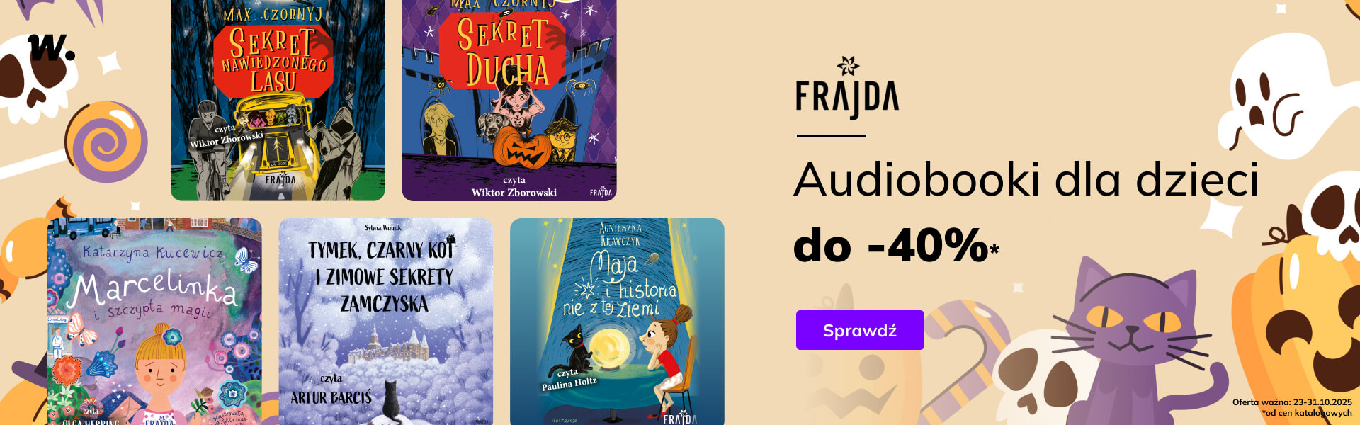 Grafika prowadzi do promocji: Wydawnictwo Frajda. Audiobooki dla dzieci do -40%