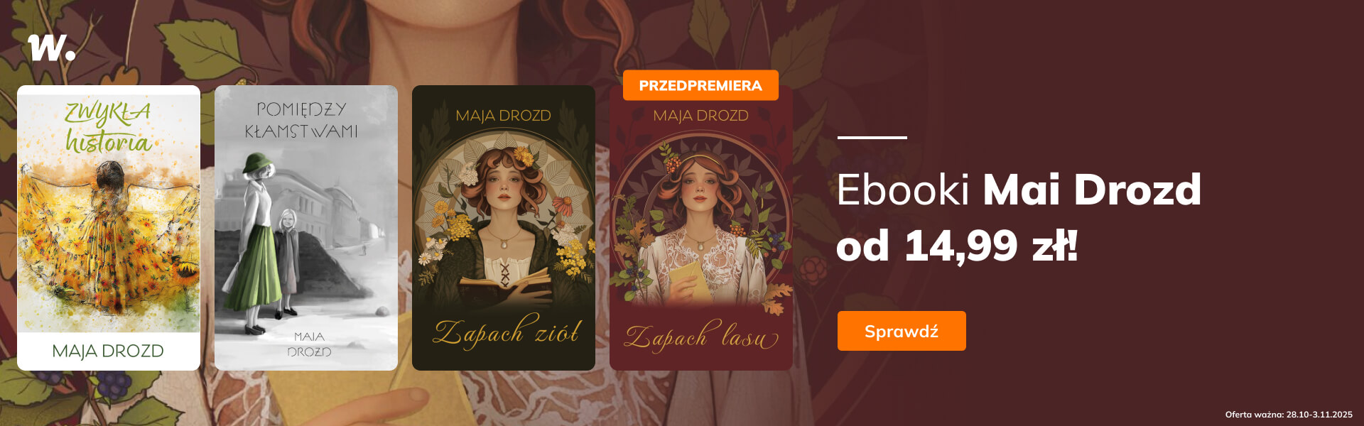 Grafika prowadzi do promocji: Ebooki Mai Drozd od 14,99 zł