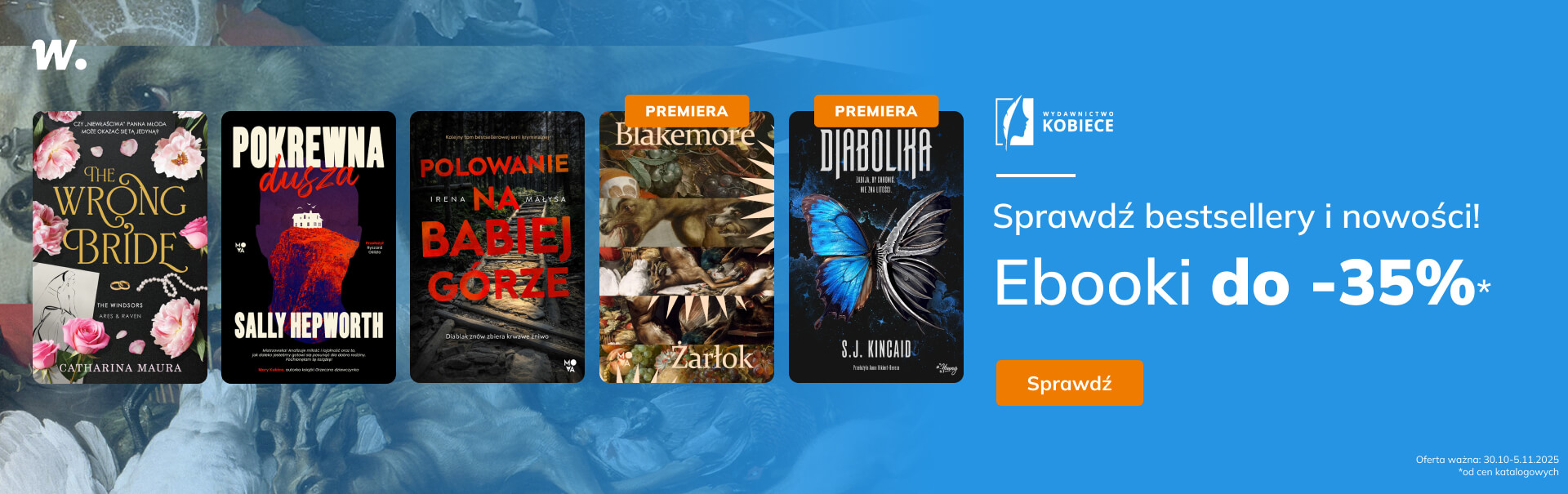 Grafika prowadzi do promocji: Wydawnictwo Kobiece: bestsellery i nowości do -35%