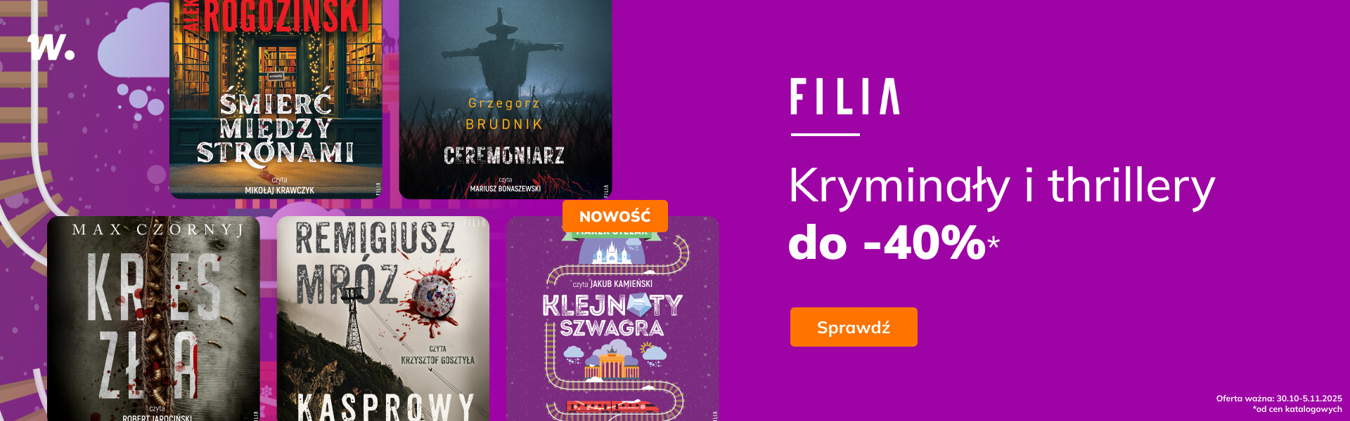 Grafika prowadzi do promocji: Filia. Kryminały do -40%!
