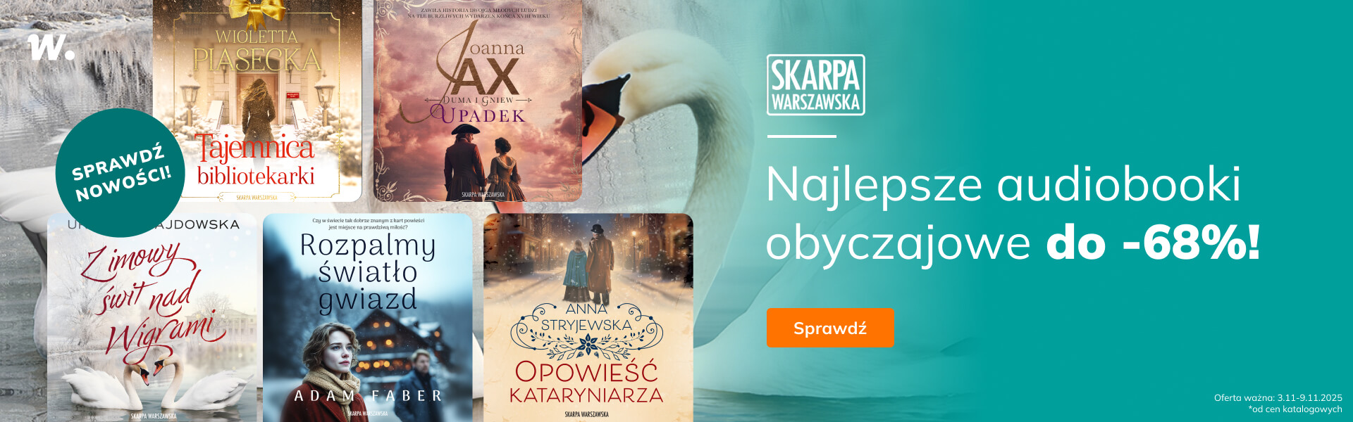 Grafika prowadzi do promocji: Najlepsze audiobooki obyczajowe do -68%