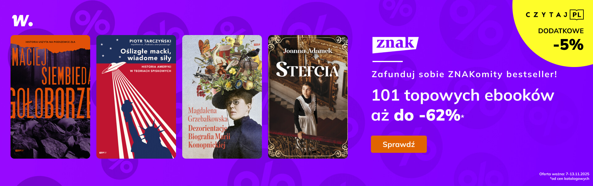 Grafika prowadzi do promocji: 101 bestsellerów Znaku do -62%