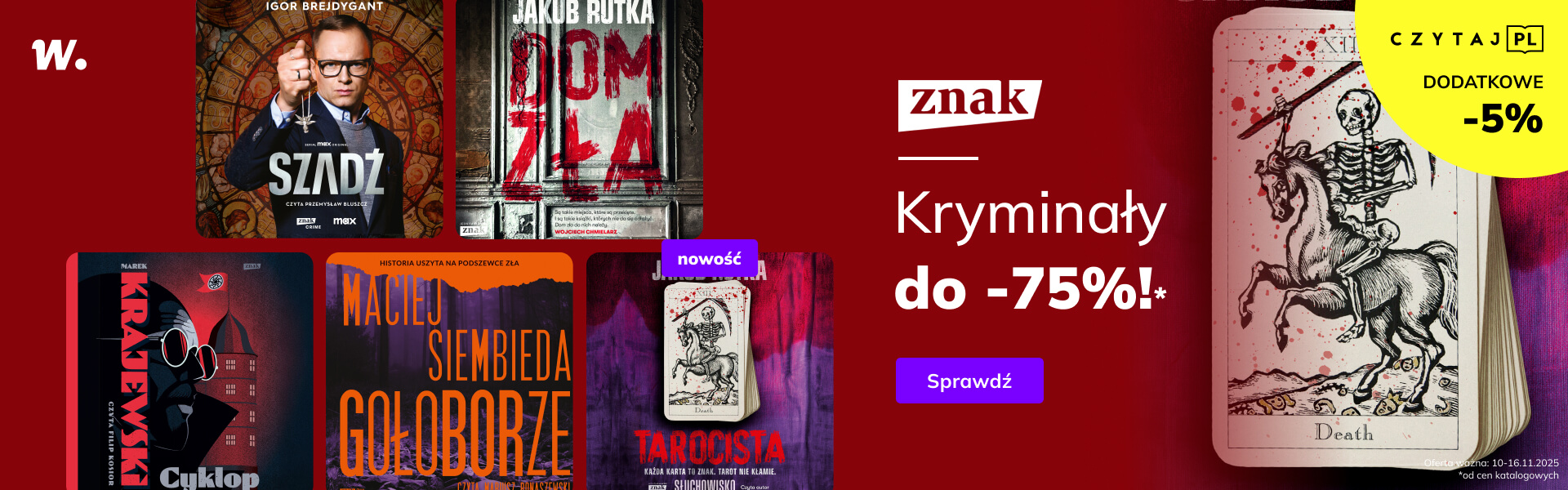 Grafika prowadzi do promocji: Znak. Kryminały do -75%