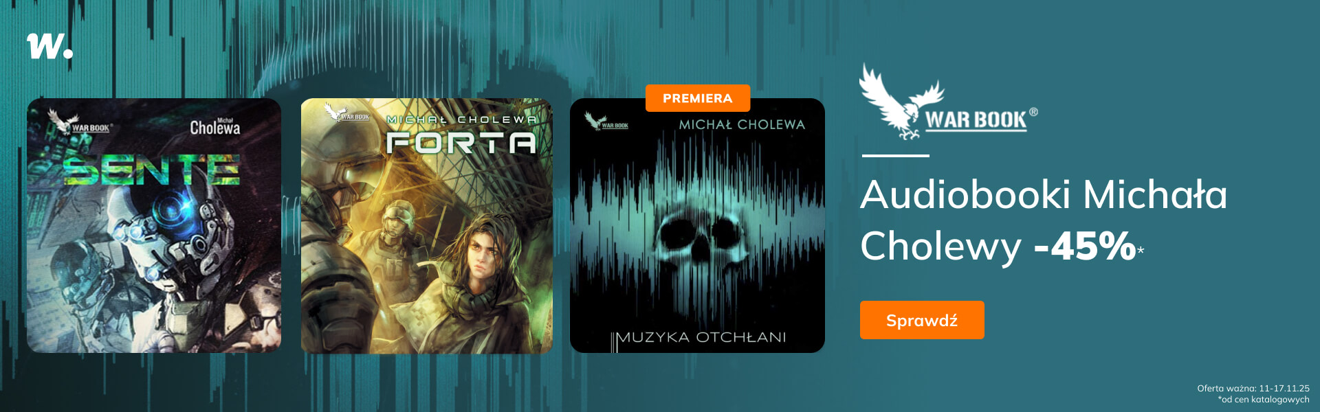 Grafika prowadzi do promocji: Audiobooki Michała Cholewy -45%*