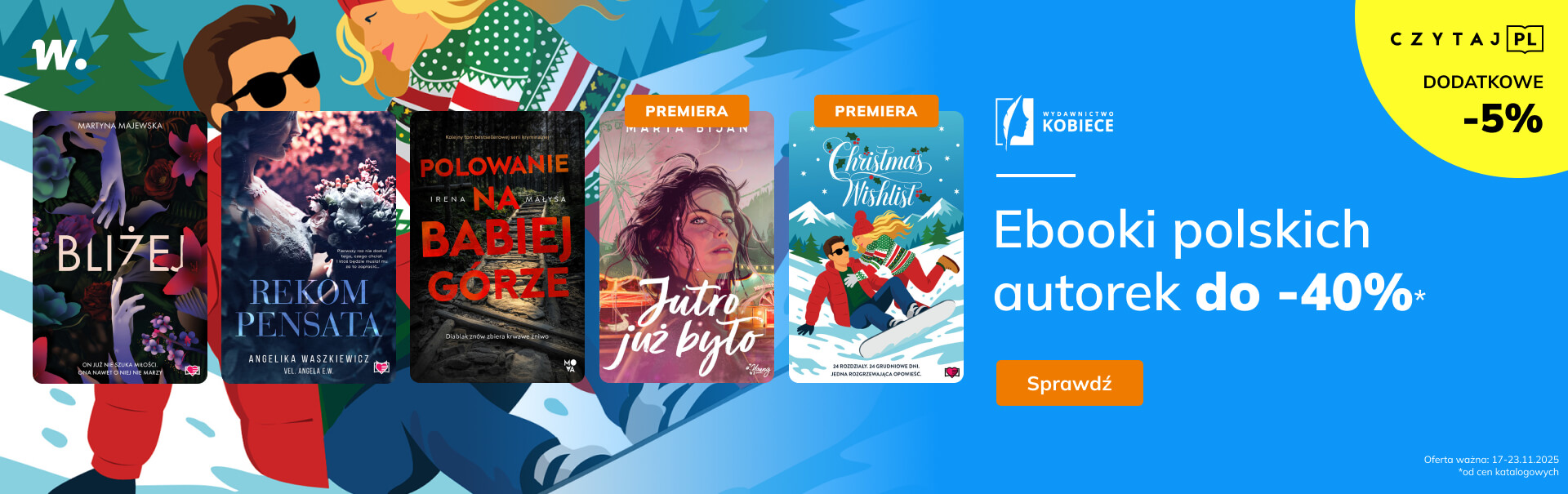 Grafika prowadzi do promocji: Wydawnictwo Kobiece: ebooki polskich autorek do -40%