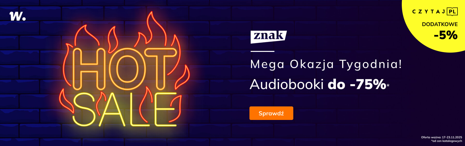 Grafika prowadzi do promocji: Znak - Mega okazja! Rabaty do -75%!