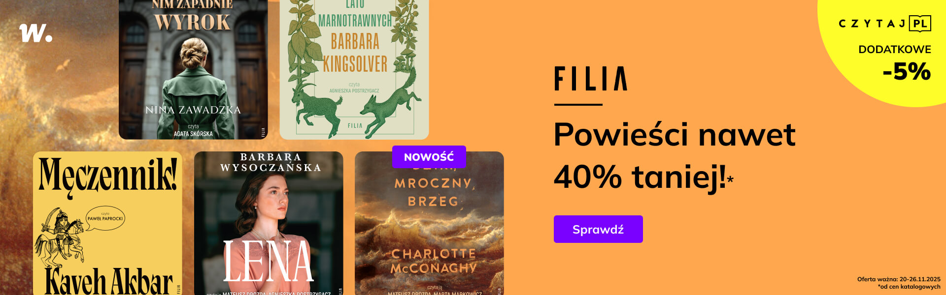 Grafika prowadzi do promocji: Filia. Powieści nawet 40% taniej!