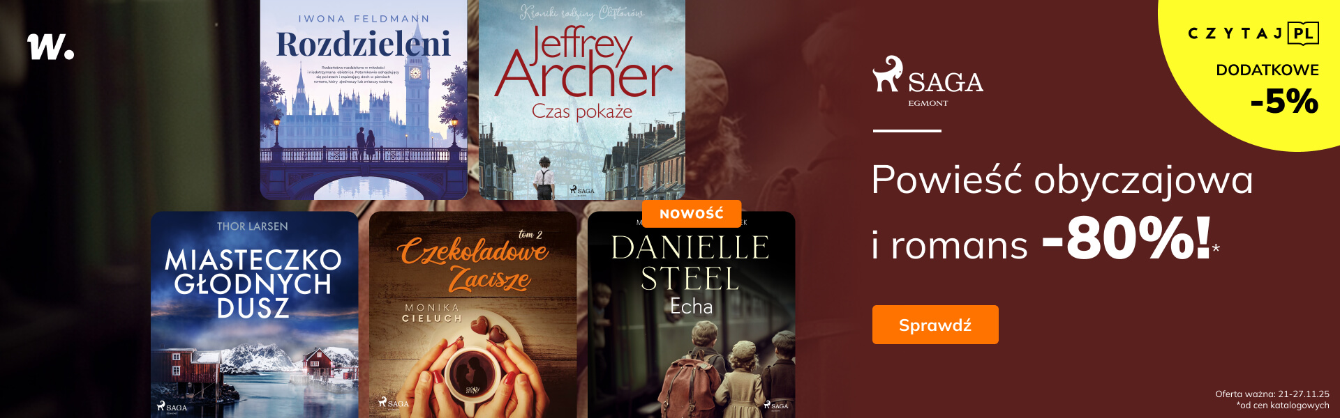 Grafika prowadzi do promocji: Saga Egmont - Powieść obyczajowa i romans -80%*