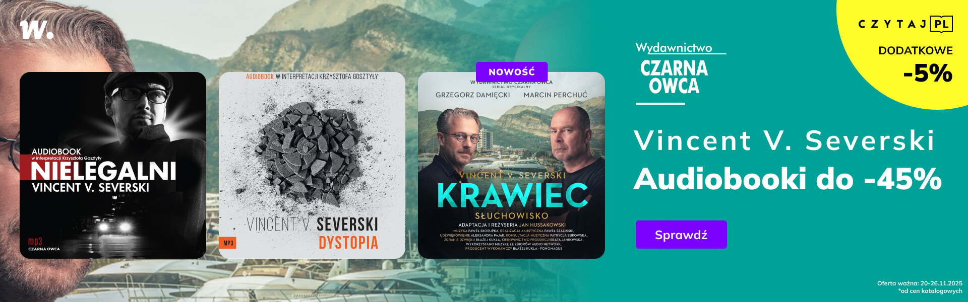 Grafika prowadzi do promocji: Vincent V. Severski - audiobooki do -45%