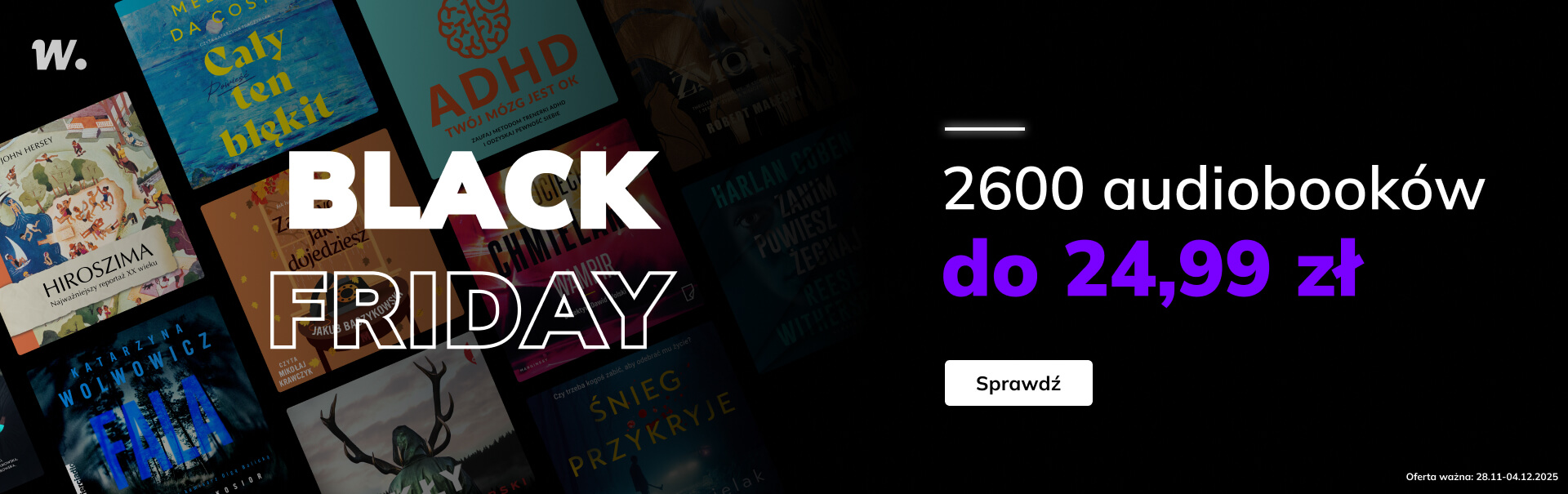 Grafika prowadzi do promocji: Black Friday - 2600 audiobooków do 24,99zł