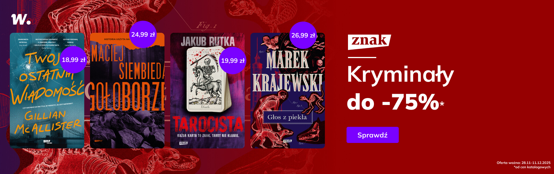 Grafika prowadzi do promocji: Kryminały Znaku do -75%