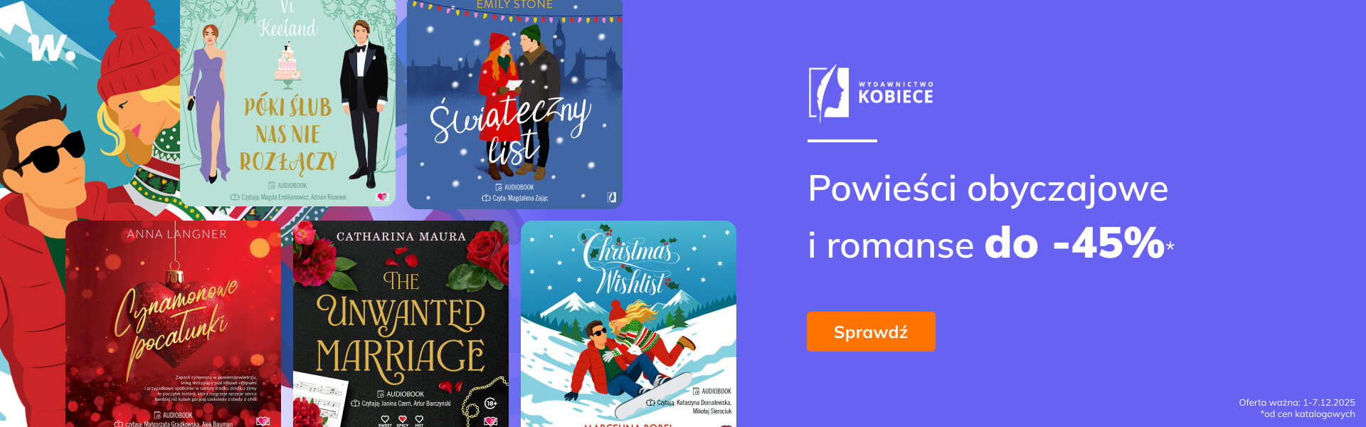 Grafika prowadzi do promocji: Wydawnictwo Kobiece. Powieści obyczajowe i romanse do -45%