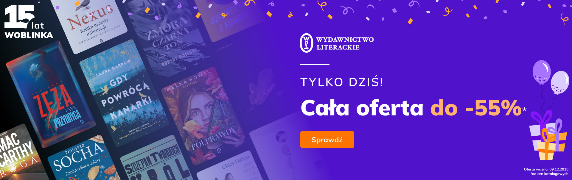 Grafika prowadzi do promocji: Wydawnictwo Literackie do -55% na 15 urodziny Woblinka
