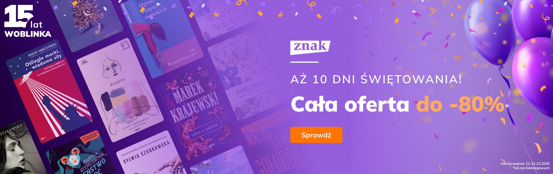 Grafika prowadzi do promocji: Znak do -80% na 15 urodziny Woblinka