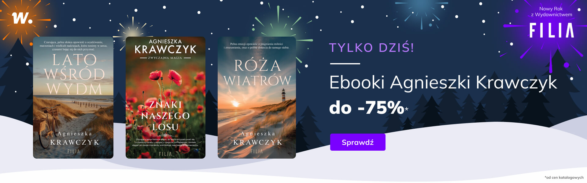 Grafika prowadzi do promocji: Ebooki Agnieszki Krawczyk do -75%