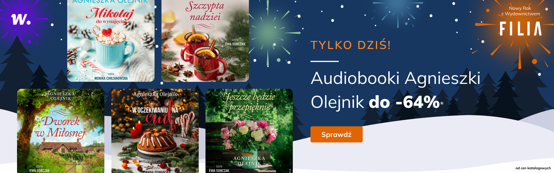 Grafika prowadzi do promocji: Filia. Audiobooki Agnieszki Olejnik do -64%