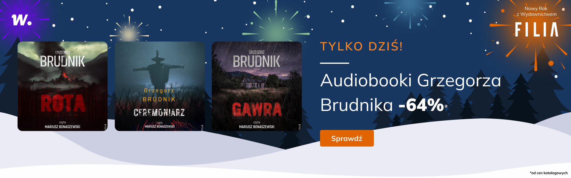 Grafika prowadzi do promocji: Filia. Audiobooki Grzegorza Brudnika -64%