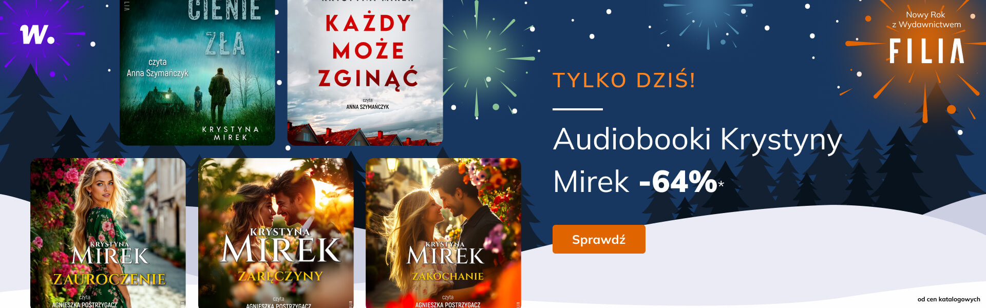 Grafika prowadzi do promocji: Filia. Audiobooki Krystyny Mirek -64%*