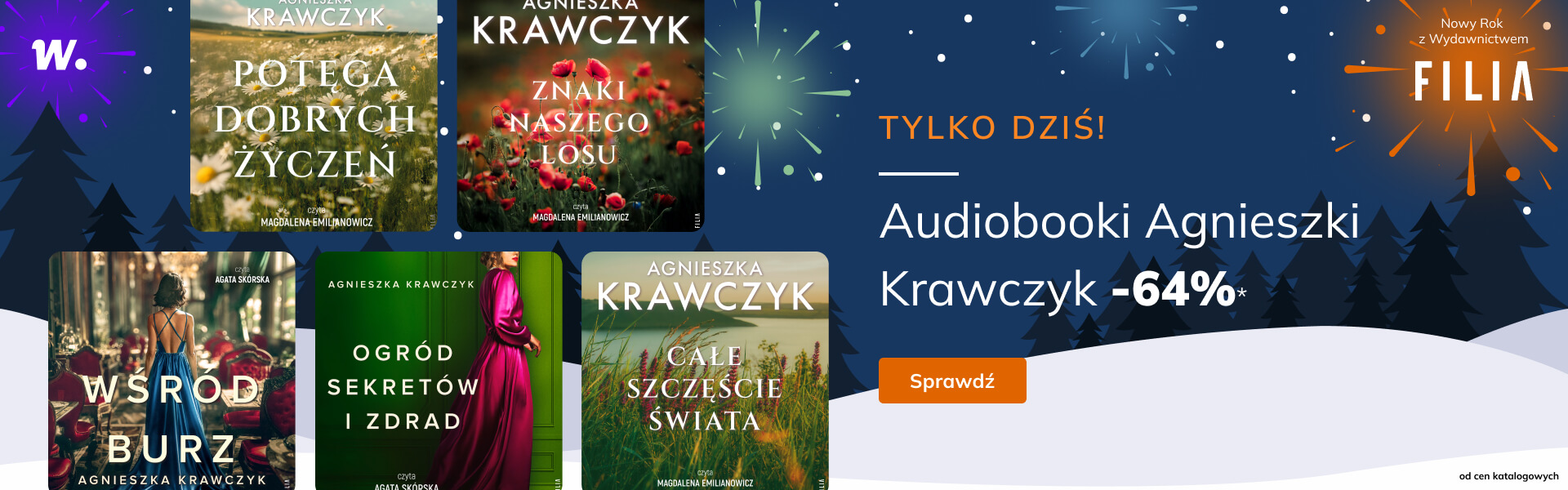 Grafika prowadzi do promocji: Filia. Audiobooki Agnieszki Krawczyk -64%*