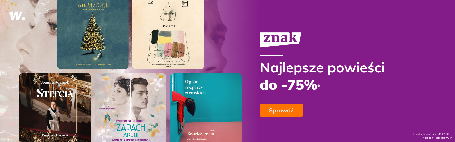 Grafika prowadzi do promocji: Znak. Najlepsze powieści do -75%!