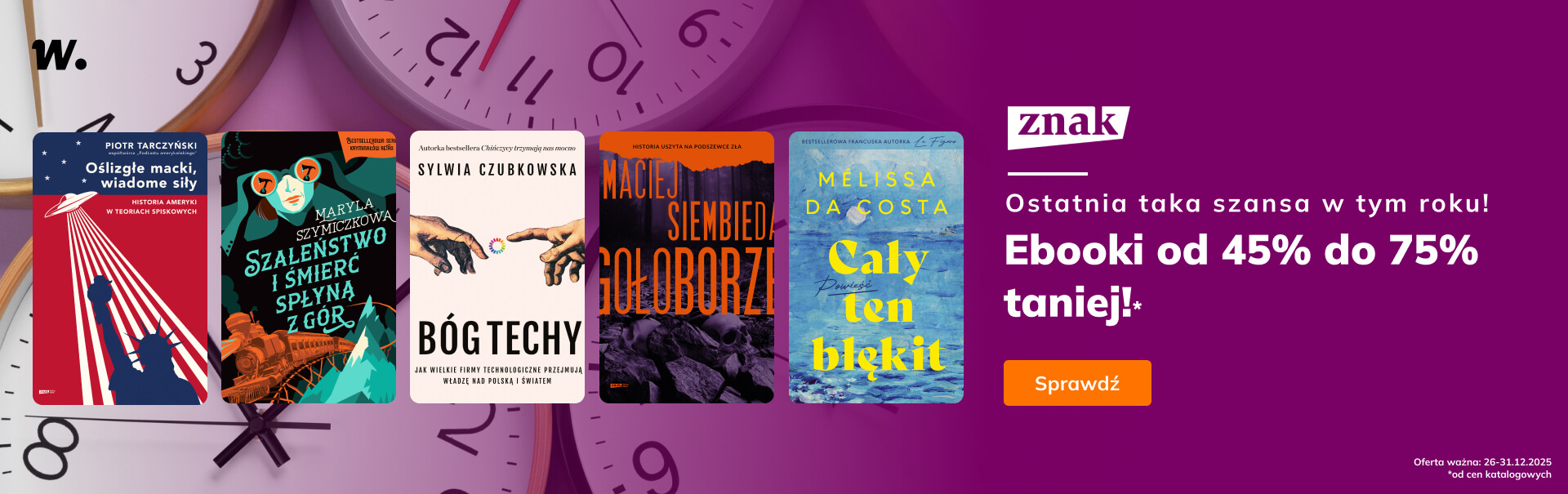 Grafika prowadzi do promocji: Pożegnanie roku ze Znakiem! Ebooki do -75%