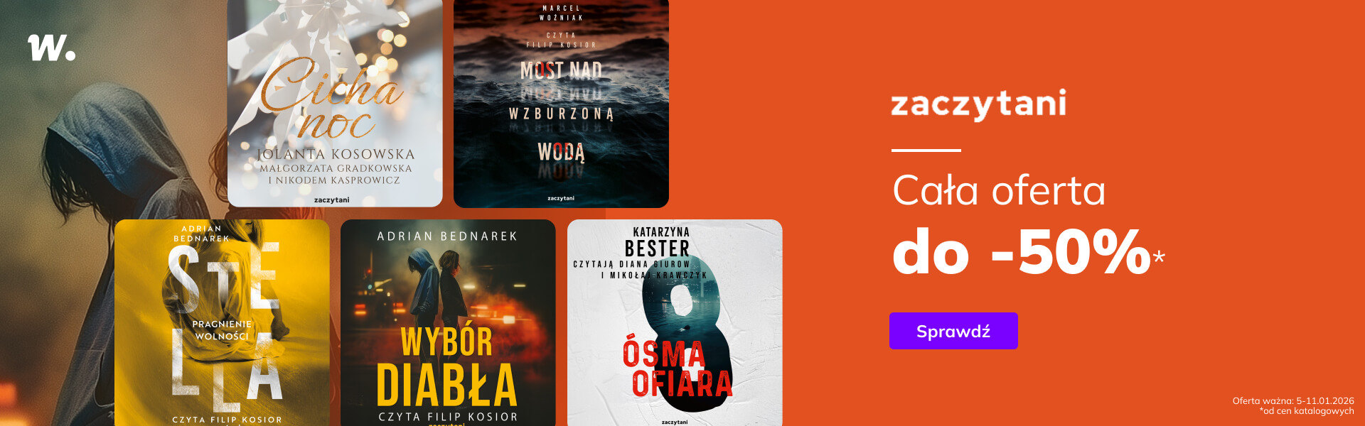 Grafika prowadzi do promocji: Zaczytani. Cała oferta do -50%!