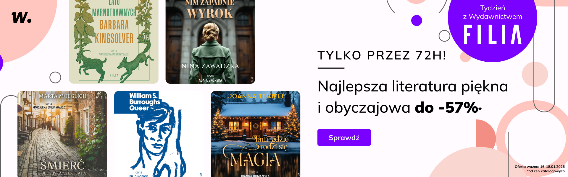 Grafika prowadzi do promocji: Filia. Literatura Piękna i obyczajowa do -57%