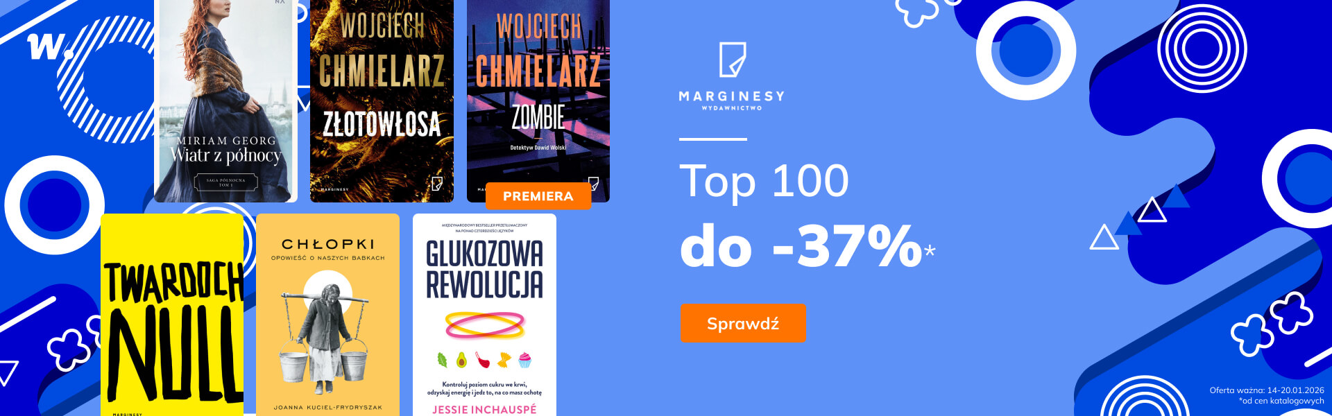 Grafika prowadzi do promocji: Wydawnictwo Marginesy: top 100 do -37%