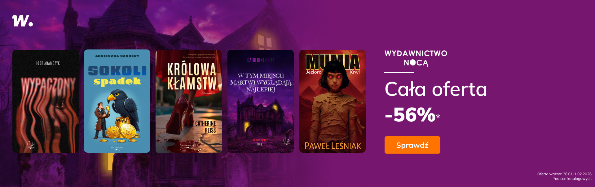 Grafika prowadzi do promocji: Wydawnictwo Nocą - cała oferta -56%