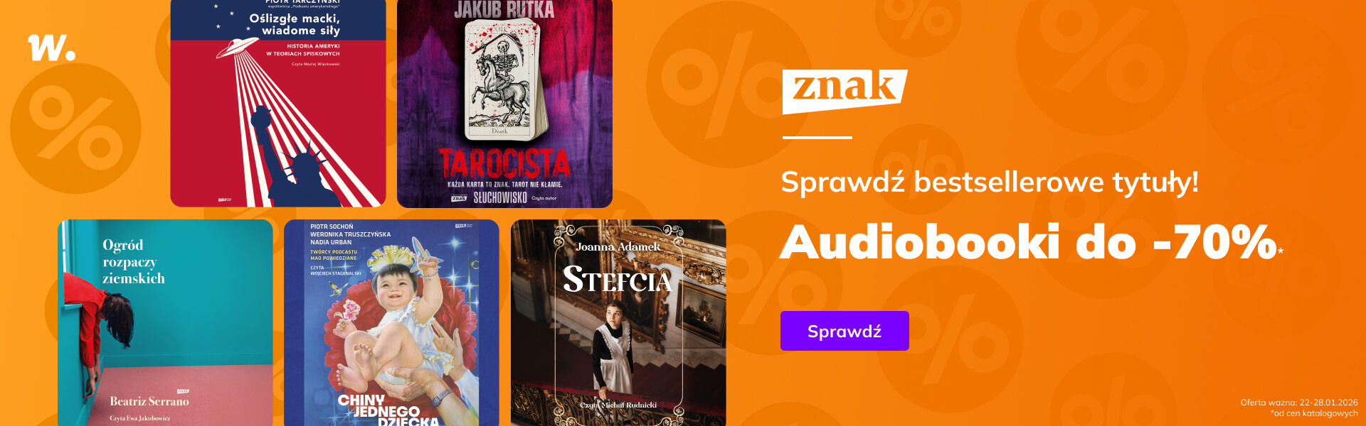 Grafika prowadzi do promocji: Znak. Bestsellery do -70%!