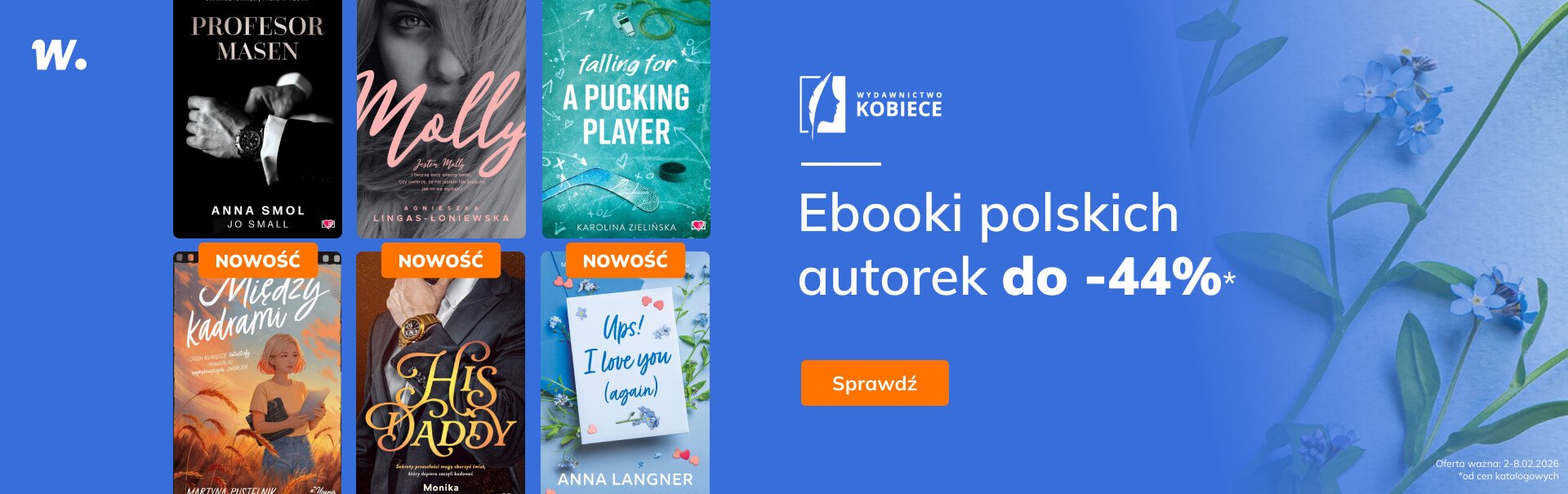 Grafika prowadzi do promocji: Wydawnictwo Kobiece: ebooki polskich autorek do -44%
