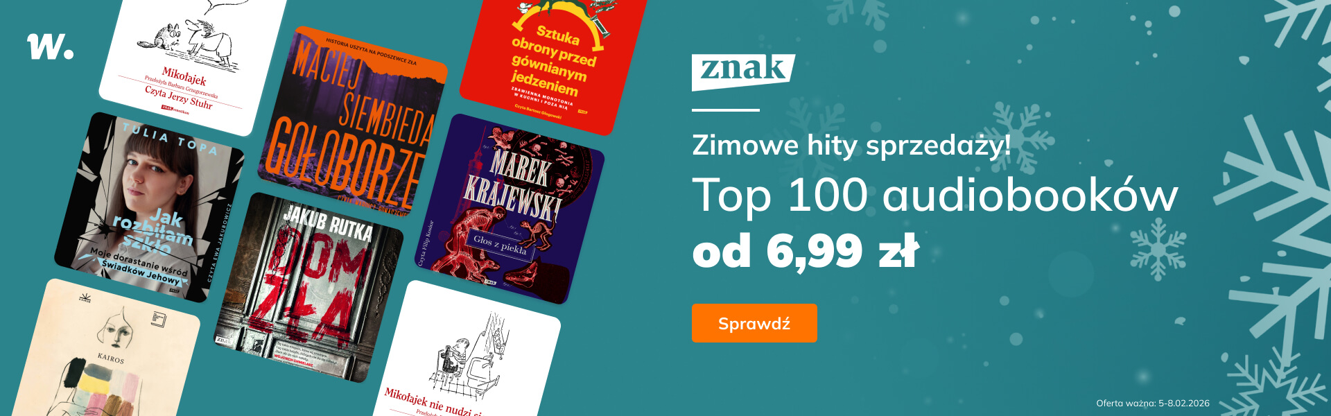 Grafika prowadzi do promocji: Znak. Zimowe hity sprzedaży!