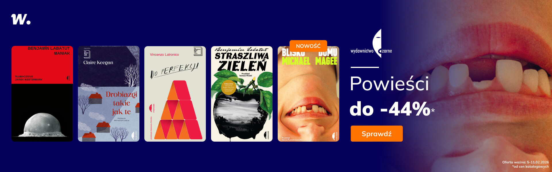 Grafika prowadzi do promocji: Wydawnictwo Czarne: powieści do -44%