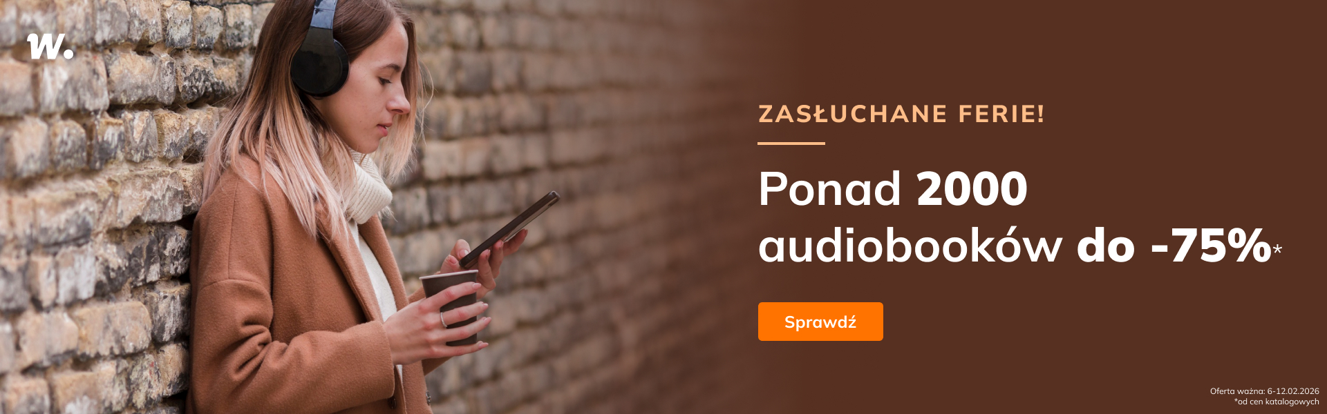 Grafika prowadzi do promocji: Zasłuchane ferie! Audiobooki do -75%