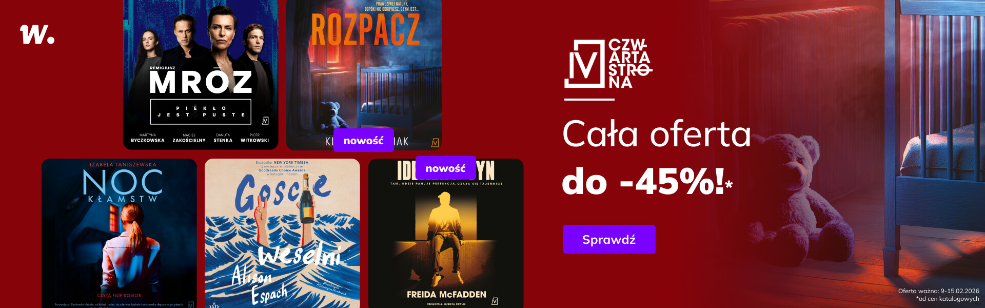 Grafika prowadzi do promocji: Czwarta Strona. Cała oferta do -45%*
